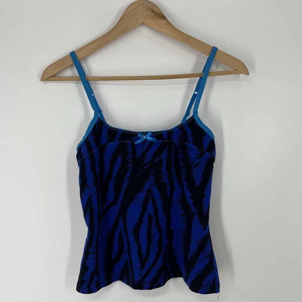 Express Cami Tank Top Size XS Babydoll Zebra Print Party Vintage Y2k Crop Bow
